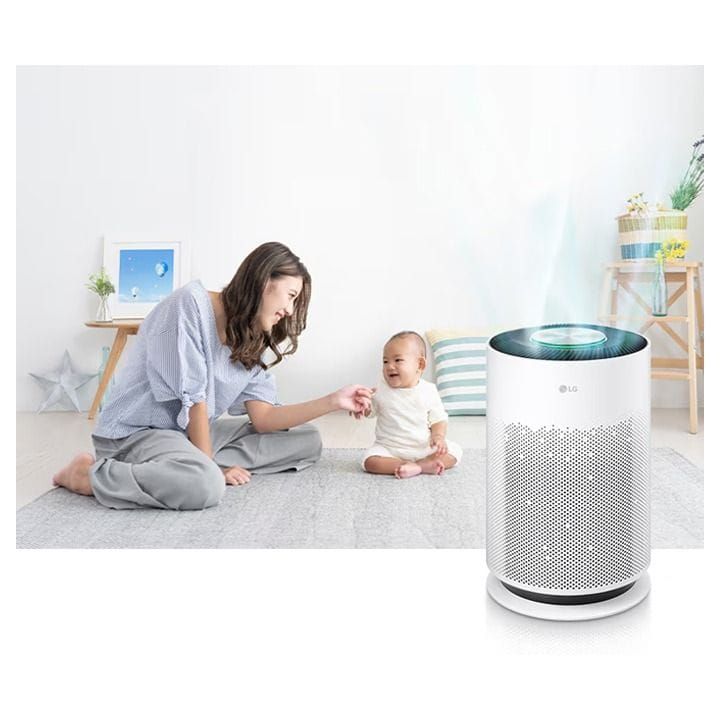 LG PuriCare 360° Air Purification And Clean Booster 61.2m², Anti-bacterial Nano-ions, H13 HEPA - White - AS65GDWH0