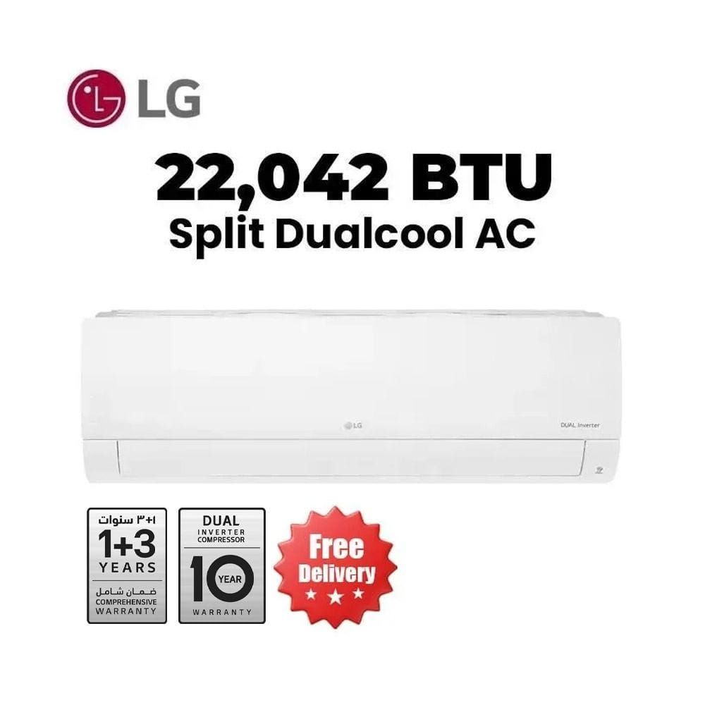 LG 2 Ton Split Air Conditioner 22,042 BTU, Dual Inverter Compressor™, Smart ThinQ™ (Wi-Fi), Plasmaster Ionizer+ - White - I27TNC
