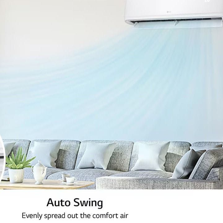 LG 1.5 Ton Split Air Conditioner With Rotary Compressor Wi-Fi 18,063 BTU, Smart ThinQ™, Fast Cooling, Auto Swing, Smart Diagnosis, Dual Sensing - White - T18ZCA