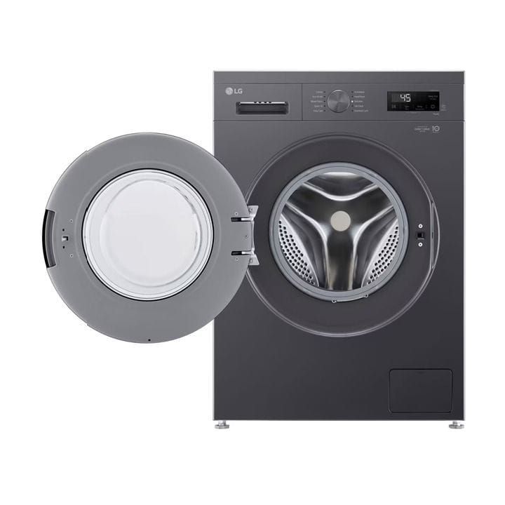 LG Front Load Washing Machine 8Kg, Direct Drive Motor, Steam™, 6 Motion Power Wash, Tub Clean, Smart Diagnosis - Middle Black - F2Y1TYP6J