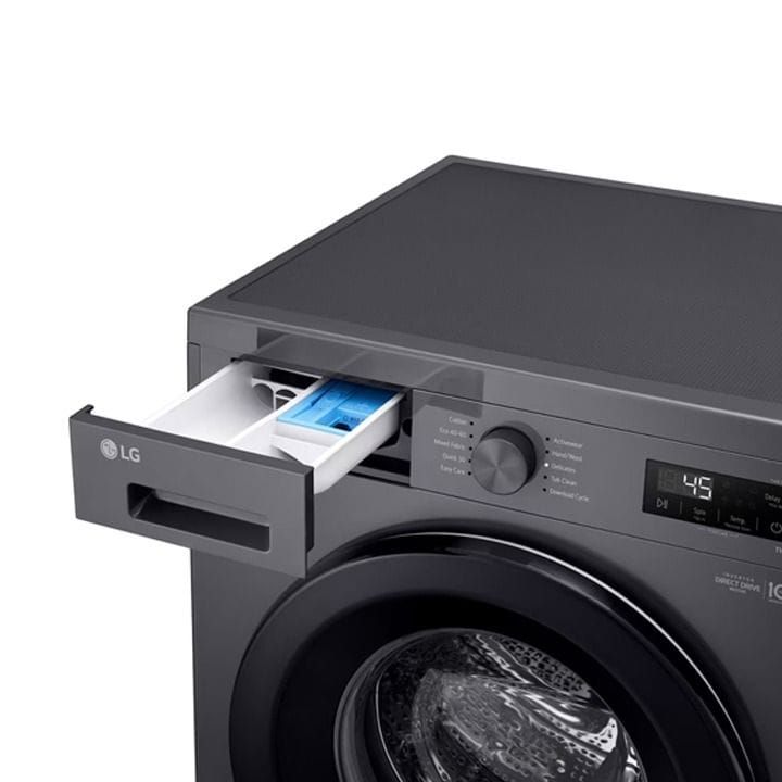 LG Front Load Washing Machine 8Kg, Direct Drive Motor, Steam™, 6 Motion Power Wash, Tub Clean, Smart Diagnosis - Middle Black - F2Y1TYP6J