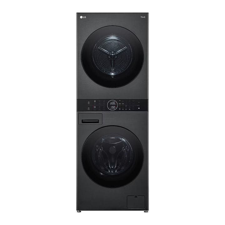 LG Wash Tower With 12Kg Washer And 10Kg Dryer Capacity, 1400 RPM, Space-saving, TurboWash 360, Dual Inverter Heat Pump - Black Steel - W4W8BVPKZHM