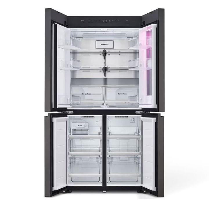LG Glass Finish Refrigerator 527L, LED Doors, InstaView™, Smart Control With LG ThinQ® - Black - GR-A34FDMKJ