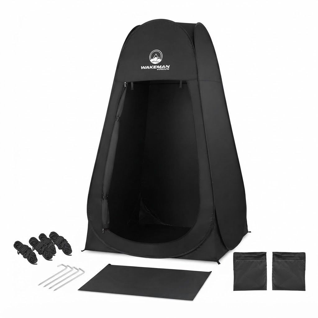 Wakeman Outdoors Portable Pop-Up Privacy Tent for Camping, Instant Shower, Changing Room and Portable Toilet Shelter