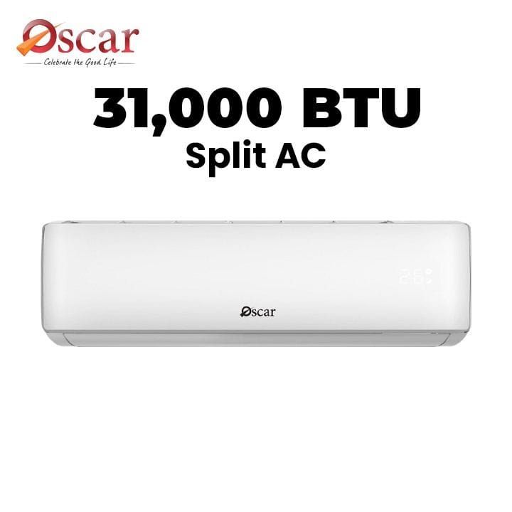 Oscar Split Air Conditioner 31000 BTU, Modern Design, Reliable Performance - White - OS36KSR410