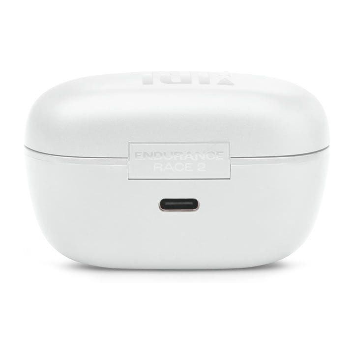 JBL Endurance Race 2 True Wireless Waterproof Sports Earbuds, 48H Of Playback, Plus Speed Charging & Active Noise Cancelling - White - JBLENDURRACE2BLWHT