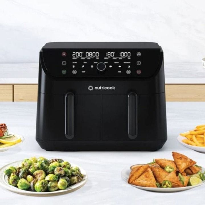 Nutricook Air Fryer Duo 2 Vision 8.5L Digital Air Fryer – Dual Basket Cooking, Visible Cooking Window, Rapid Hot Air Oil-Free Frying | NC-AFD185V