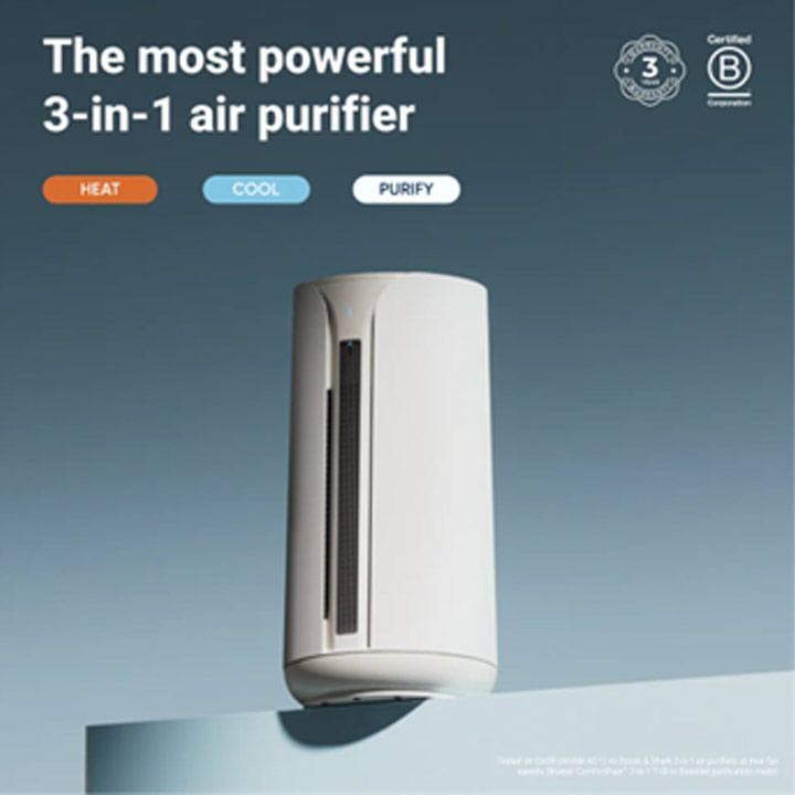 Blueair Blue Pure T10i Air Purifier, Blue Max Filter, Air Quality Sensor And LED Indicator, Modern Compact Design - White/Grey