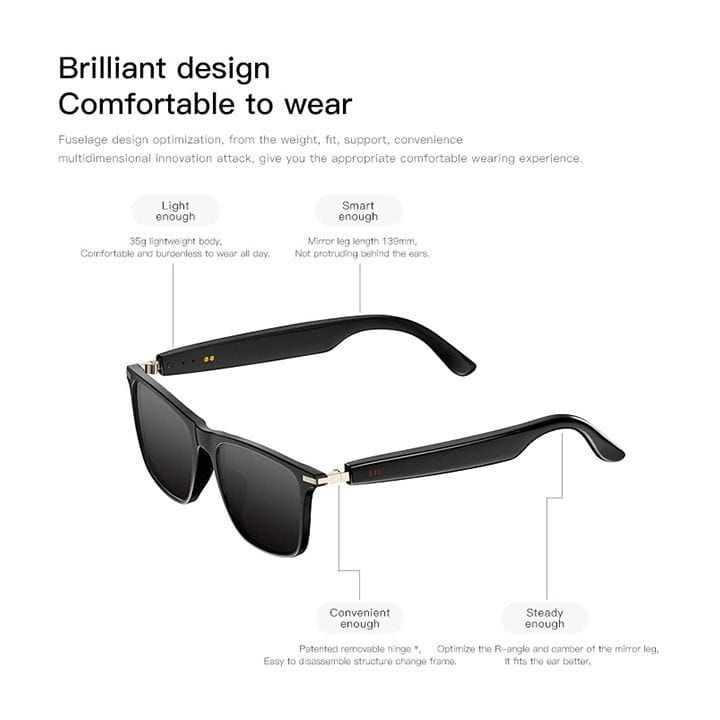 Oscar AI Smart Sunglasses, Skyvoice Freedom, Leisurely Chat, IP68 Dustproof And Waterproof, Pure Intonation, Dual Quality Control Mode - Black - M01S TR90