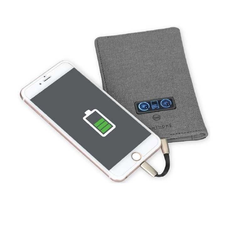 Personalized Santhome Krim Multi-Functional Passport Holder – 4000mAh Powerbank, 8GB USB, LCD Display, Micro & Lightning Cable – Travel Organizer