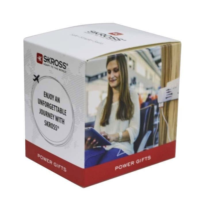 Personalized SKROSS Pro Light USB World Travel Adapter – Universal Plug for 200+ Countries, Dual USB Ports, Compact Swiss Design | PRO Light USB World