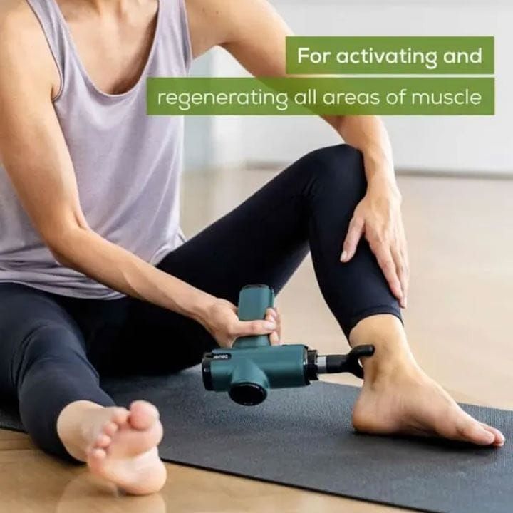 Beurer MG-99 Massage Gun – Powerful Muscle Massage, 5 Intensity Levels, Interchangeable Attachments, LED Display & Lithium-Ion Battery - Blue