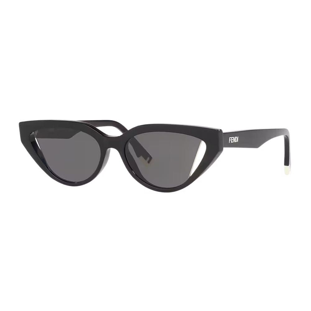 Fendi FE40009I Square Sunglasses – Bold Acetate Frame, Dark UV Protection Lenses, Luxury Italian Designer Eyewear | Black/Grey - 192337086946