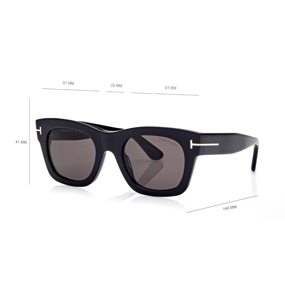 Tom Ford Emma-02 FT1314 Sunglasses – Oversized Butterfly Frame, Acetate Designer Eyewear, UV Protection Lenses | Black/Grey - 889214626141