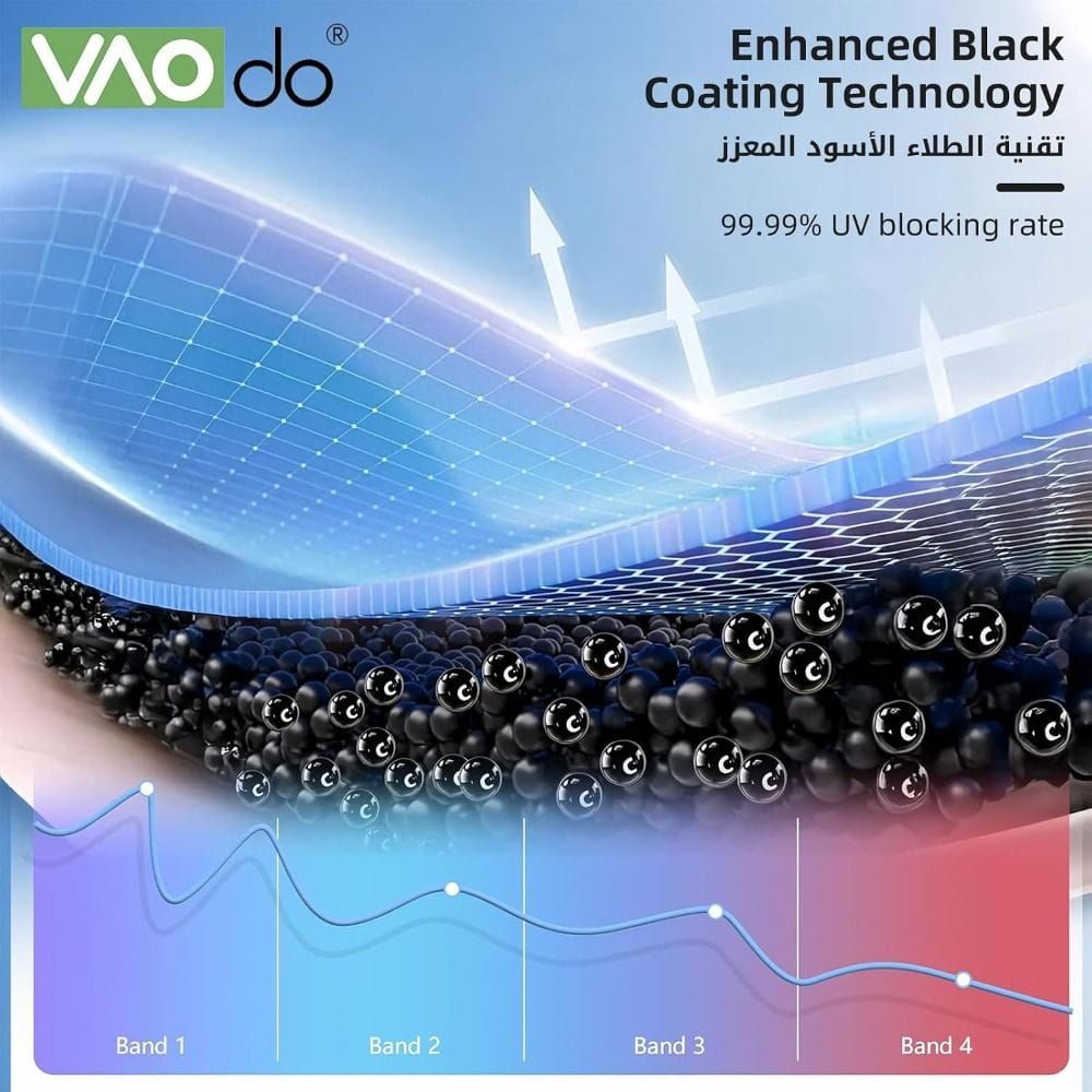 VAODO Large Camping Tarp with Poles, 3 x 4.5m Waterproof 210D Oxford Octagonal Canopy with Anti-UV Protection