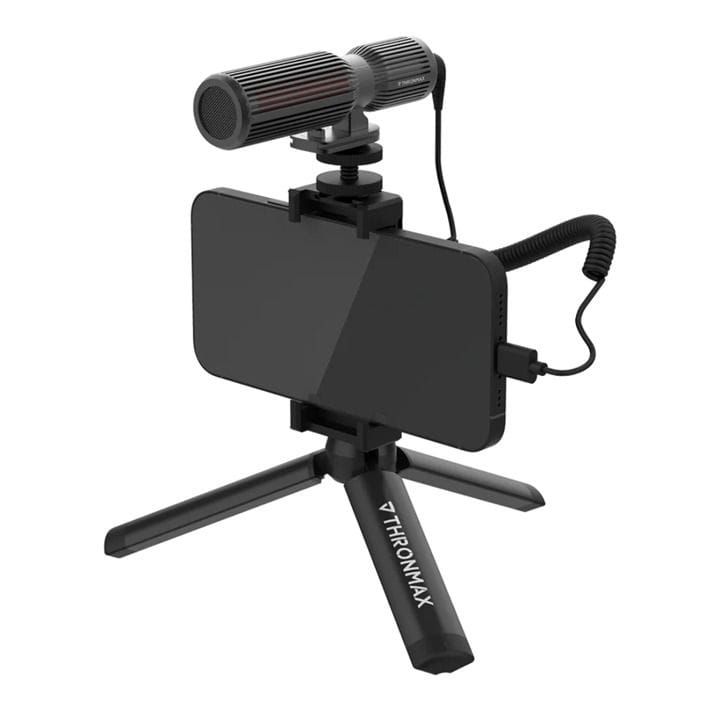 Thronmax StreamMic Vlogger Kit – Microphone Kit for Cameras, Smartphones & USB-C Devices | Black – C1