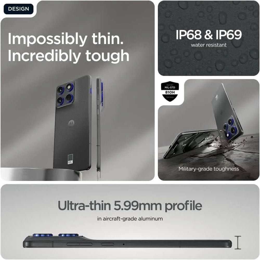 Motorola Edge 70 5G Smartphone, 12GB RAM, 512GB Storage, Dual SIM, High-Performance Display | Pantone Gadget Grey - PBA50003AE XT2601-2 AE GG DS RTL