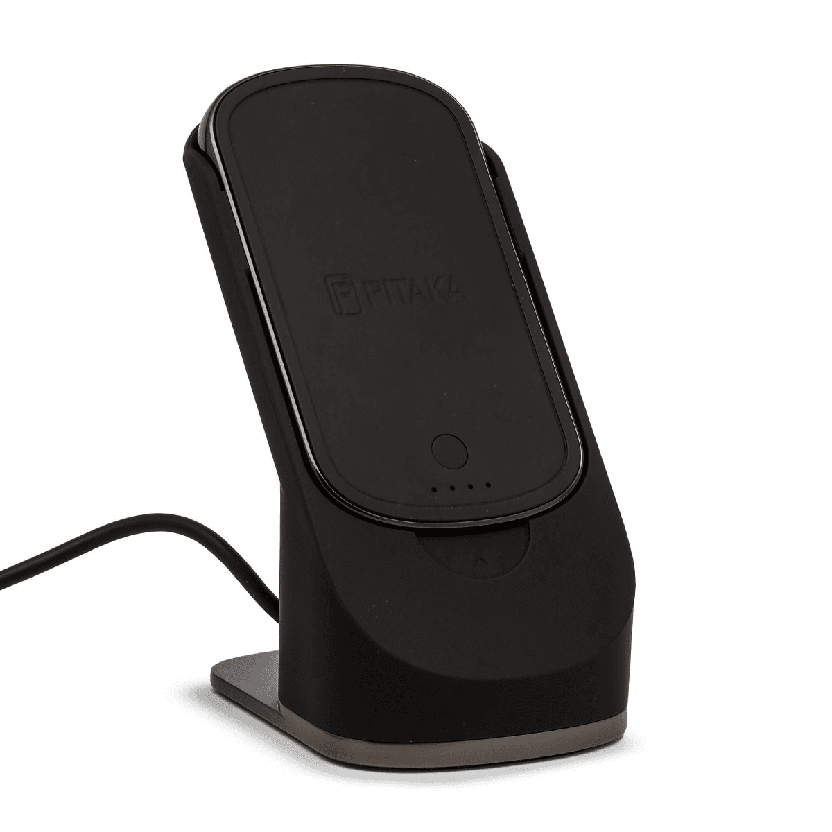 Pitaka MagSafe Compatible Wireless Charging Stand, 2-in-1 Desktop Charger & Power Bank, Magnetic Fast Wireless Charging Dock