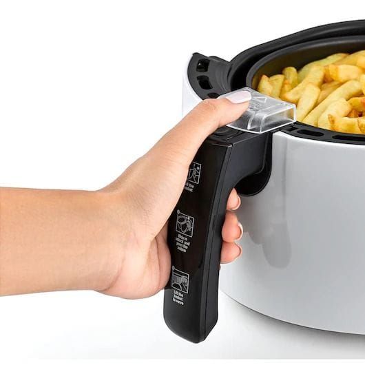 Black+Decker 3.5L Manual Air Fryer, 1.2kg Capacity, 1500W, Rapid Air Technology, Adjustable Temperature 80°–200°C, 30-Minute Timer | White | AF220-B5